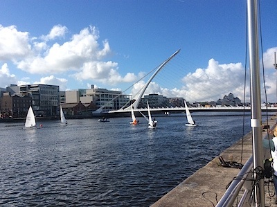 Windward mark action at the Samuel Becket Bridge