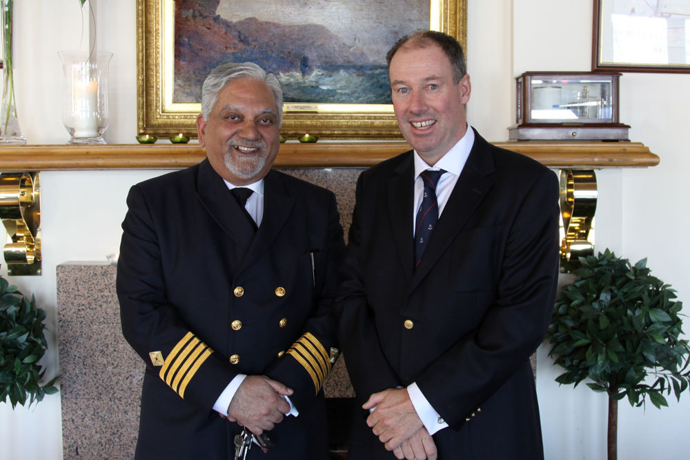 Harbourmaster Captain Raja Maitra with Commodore Brian Turvey