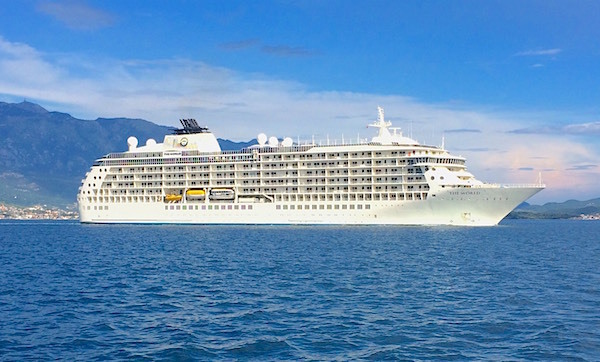 The cruise liner 'The World' leaving Kotor