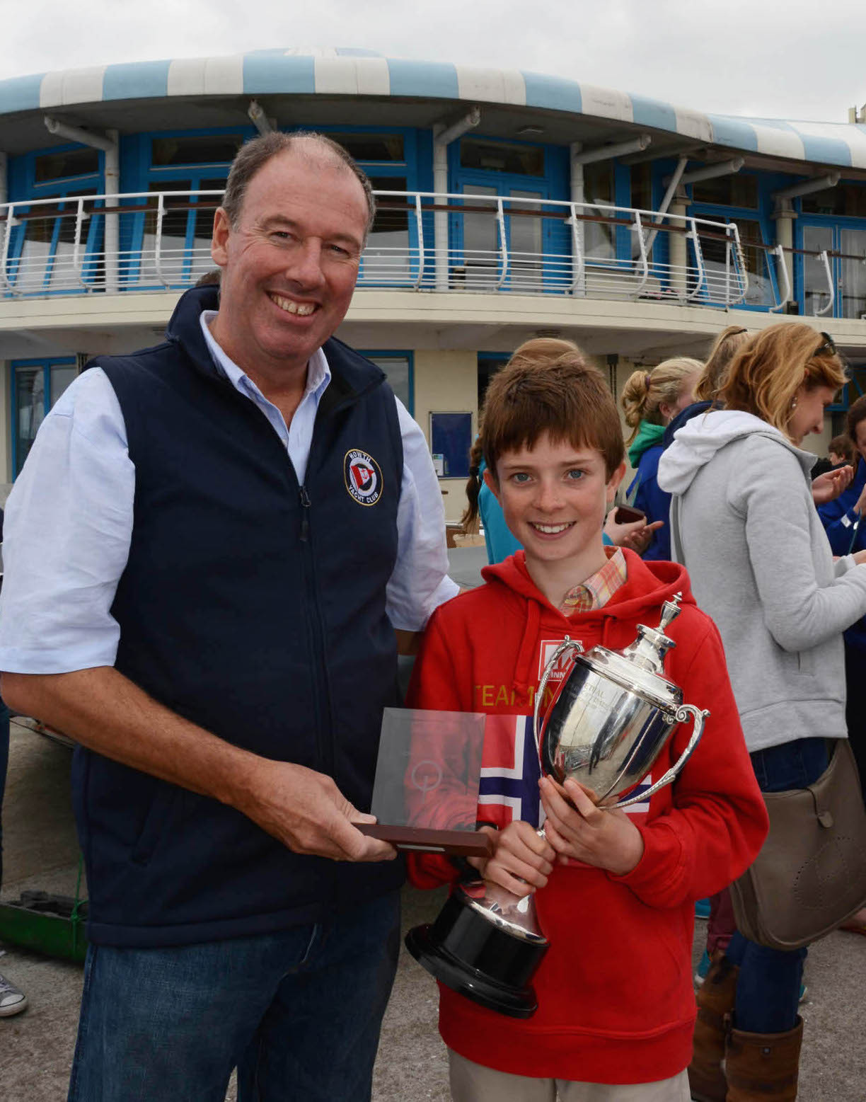 RCYC's Cathal O'Regan with the Senior Gold Fleet Trophy 