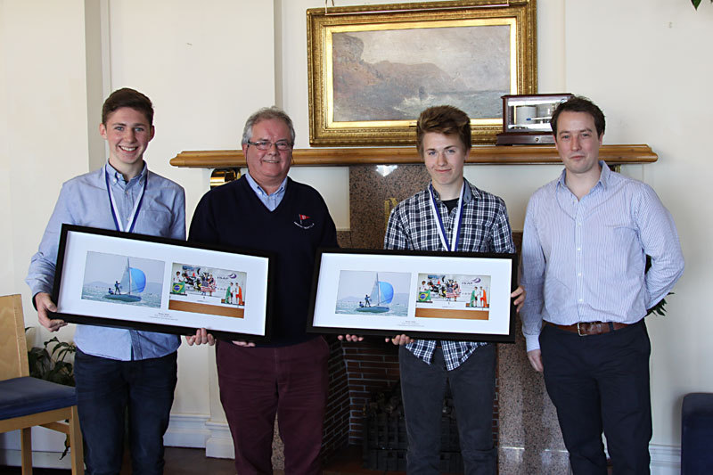 Colin (left), Commodore Berchmans Gannon, Douglas Elmes and HYC's Performance Director Ross McDonald 