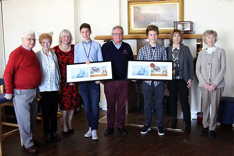 The O'Sullivan and Elmes family with HYC Commodore Berchmans Gannon