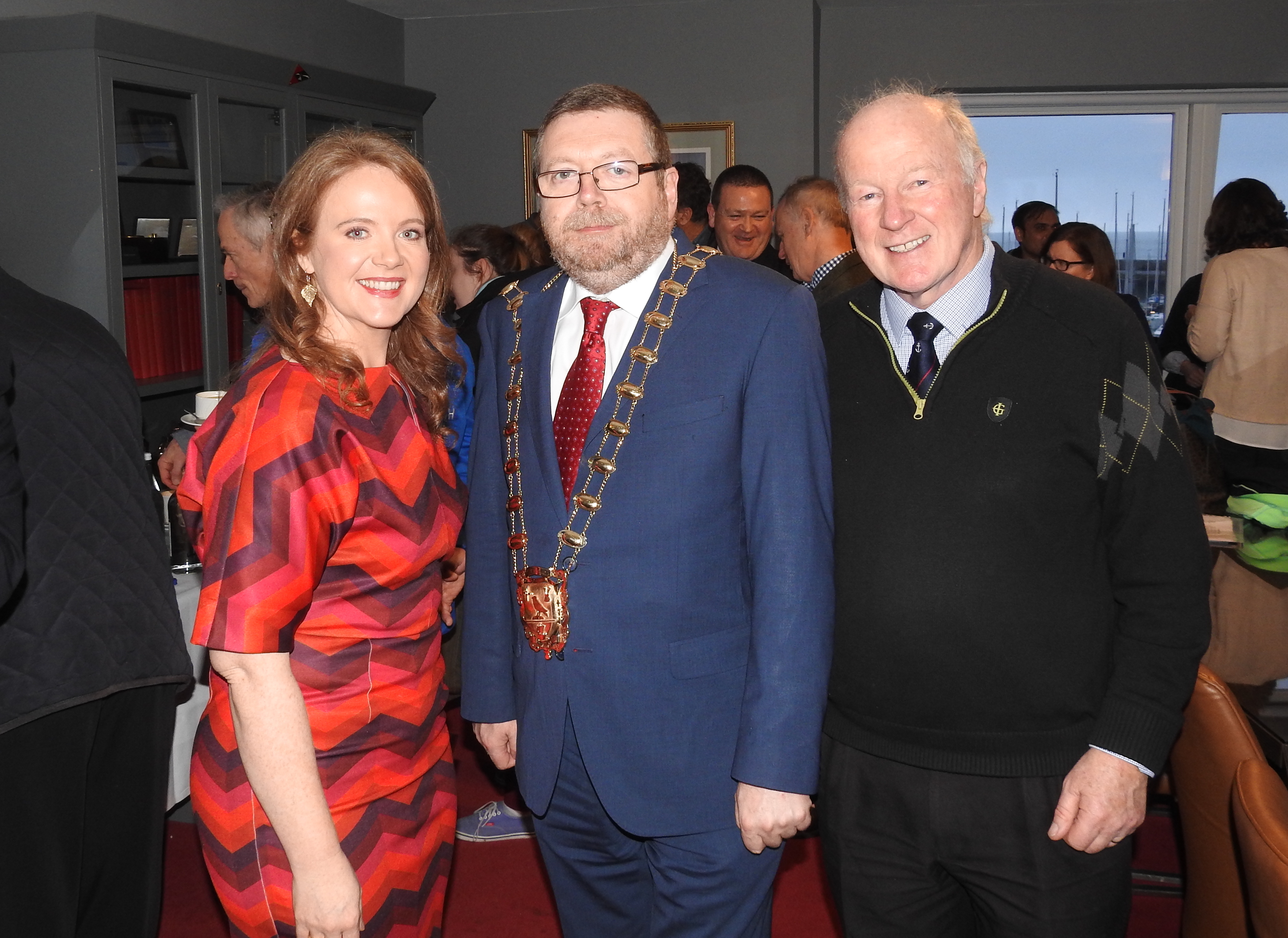 Senator Catherine Noone, Mayor Anthony Lavin and HYC Club Manager Paddy Judge