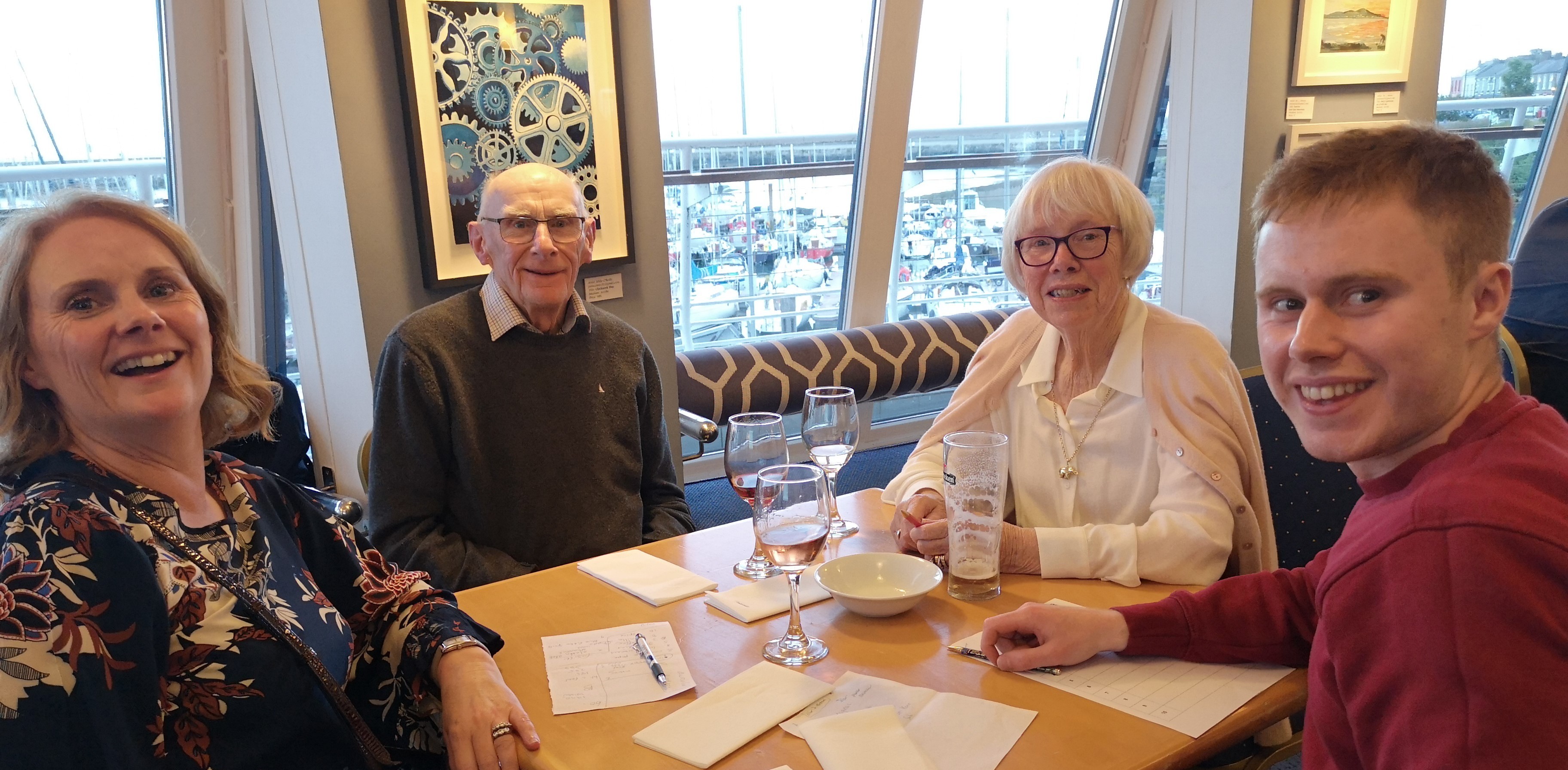 From left to right: Susan Sheridan, Andrew Knowles, Joan Knowles, and Dylan Sheridan