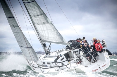 Howth flag kept flying in Cork by Simon Knowles and his Indian Braves in Fastnet 450