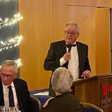 Captain Berchmans Gannon welcoming members and guests to the dinner