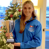 Eve McMahon with the International Trophy