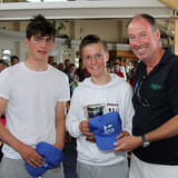 Peadar Lawlor and Jamie McMahon with Commodore Brian Turvey