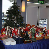 The prize table with an assortment of goodies from the generous sponsorship of the Brass Monkey Restaurant